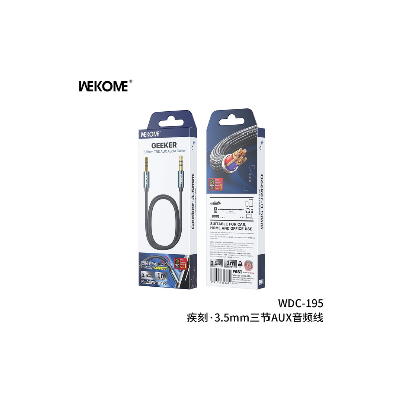 WEKOME WDC-195 Geeker 3.5mm TRS AUX Audio Cable