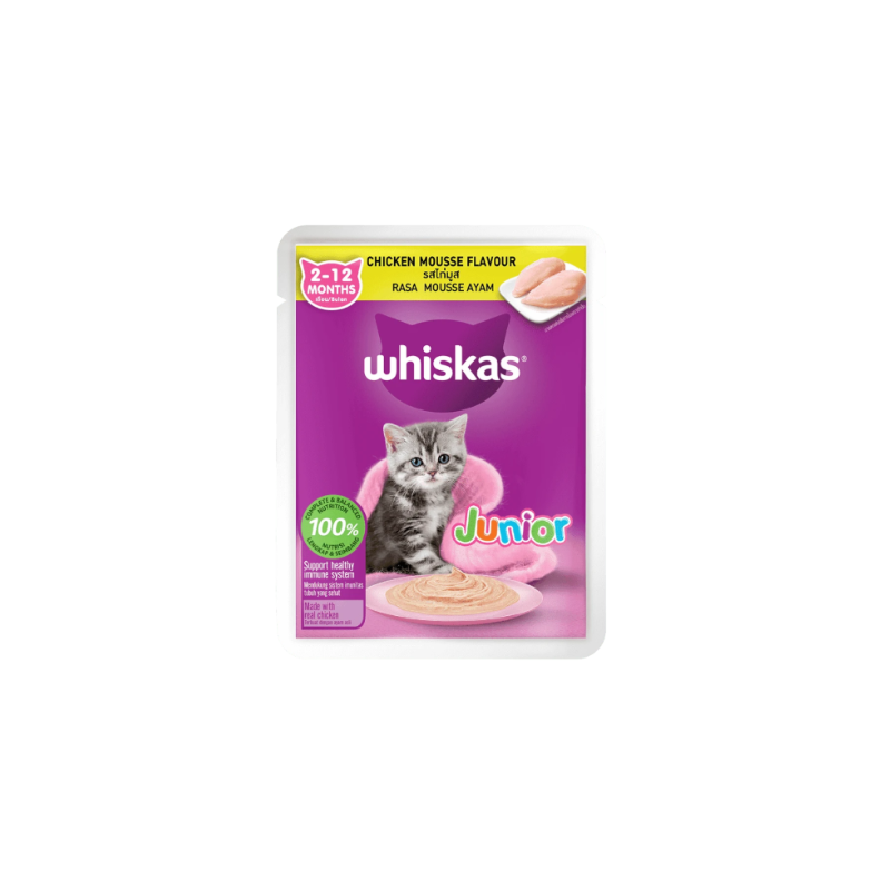 WHISKAS POUCH JUNIOR CHICKEN MOUSSE 80G